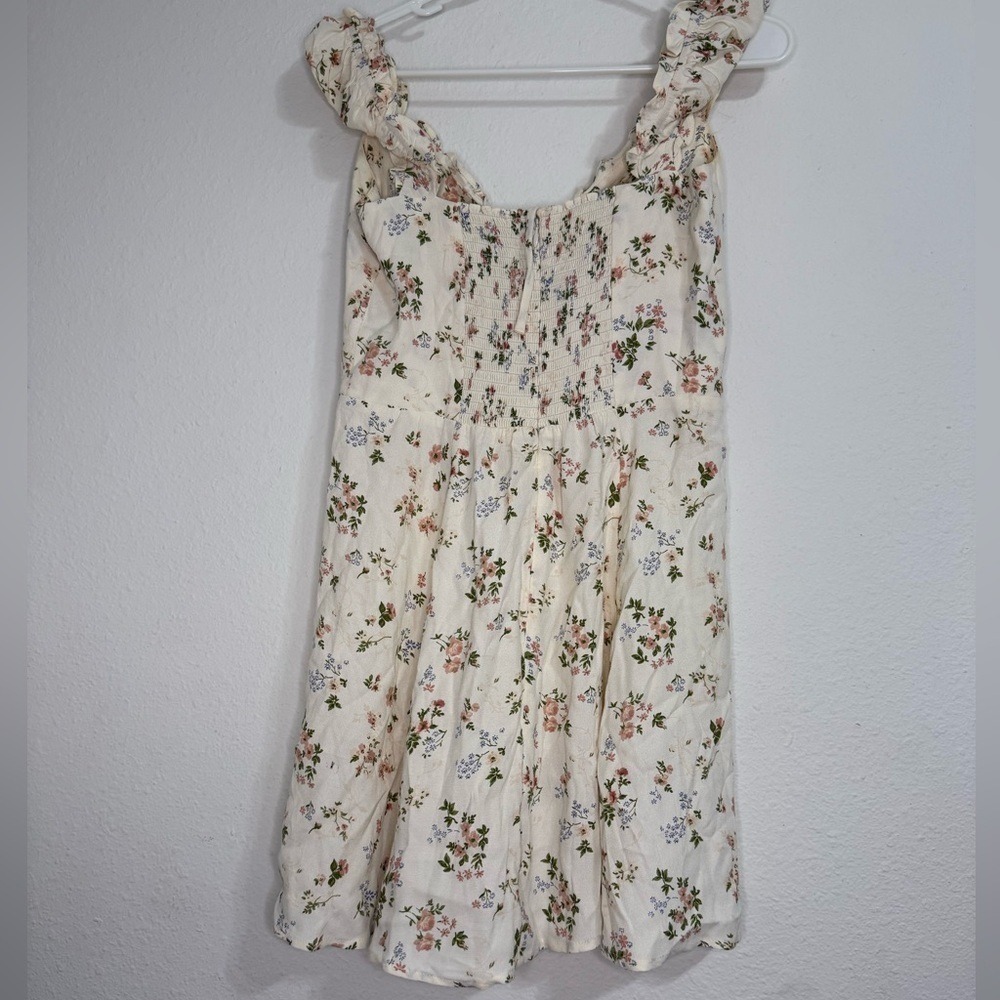 Reformation Floral Midi Dress - Cream with Multicolor Print - Picture 2 of 3